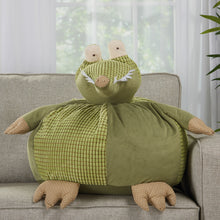 Load image into Gallery viewer, Mina Victory Plush Crocodile Green Pouf Throw Pillow N1566 18&quot; x 18&quot;
