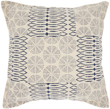 Load image into Gallery viewer, Nourison Life Styles Printed Circle Patch Indigo Throw Pillow DL567 20&quot; x 20&quot;
