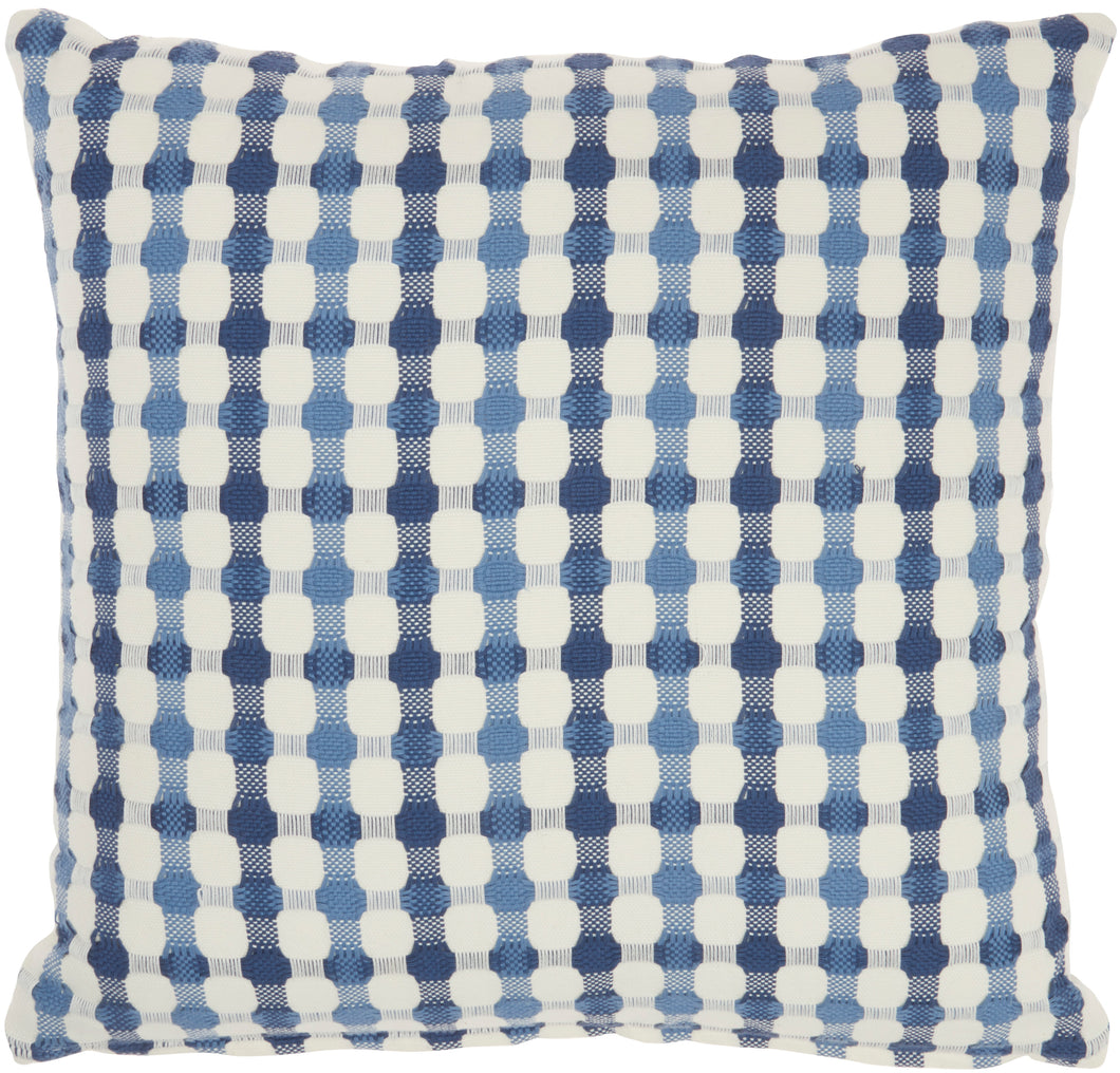 Mina Victory Life Styles Embroidered Dots Blue Throw Pillow SS911 18