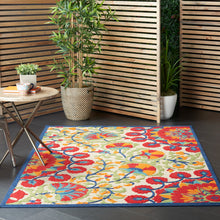 Load image into Gallery viewer, Nourison Aloha ALH20 5&#39;x8&#39; Red Multicolor Easy-care Indoor-outdoor Rug ALH20 Red/Multicolor
