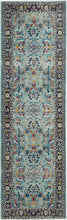 Load image into Gallery viewer, Nourison Ankara Global ANR14 Light Blue Multicolor 6&#39; Runner Textured Hallway Rug ANR14 Teal/Multicolor

