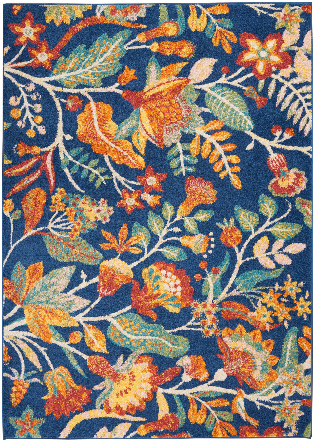 Nourison Allur 5' x 7' Navy Multicolor Area Rug ALR09 Navy Multicolor