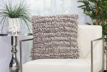 Load image into Gallery viewer, Mina Victory Paper Loop Shag Grey Throw Pillow DL058 20&quot; x 20&quot;
