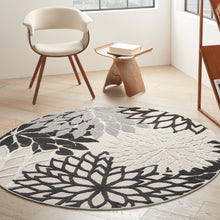 Load image into Gallery viewer, Nourison Aloha 5&#39; Round Area Rug ALH05 Black White
