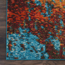 Load image into Gallery viewer, Nourison Celestial CES08 Blue and Red 4&#39; Round Colorful Area Rug CES08 Atlantic
