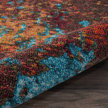 Load image into Gallery viewer, Nourison Celestial CES08 Blue and Red 4&#39; Round Colorful Area Rug CES08 Atlantic
