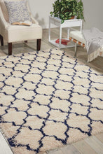 Load image into Gallery viewer, Nourison Amore AMOR2 Blue and Ivory 7&#39; Square Rug AMOR2 Ivory/Blue
