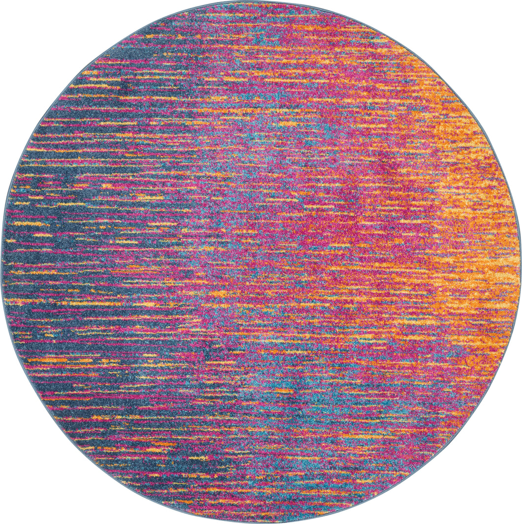 Nourison Passion PSN09 Multicolor 5' Round Colorful Area Rug PSN09 Multicolor