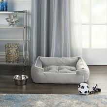 Load image into Gallery viewer, Mina Victory Grey Quilted Pet Bed BT901 25&quot; x 21&quot; x 7&quot;
