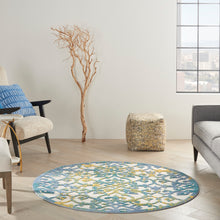 Load image into Gallery viewer, Nourison Aloha 5&#39; Round Area Rug ALH21 Ivory Blue
