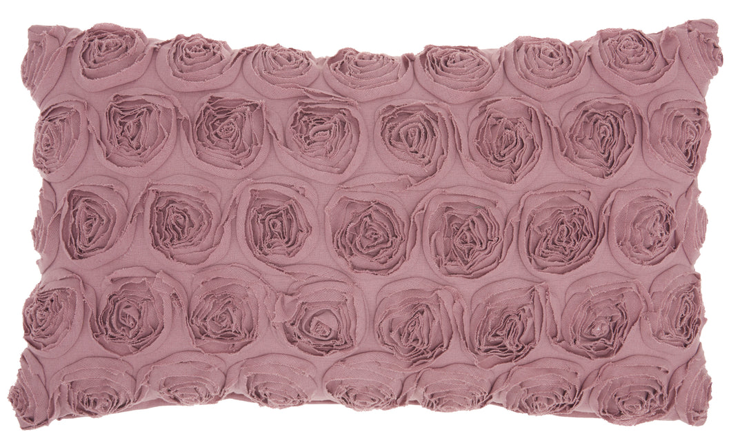 Mina Victory Life Styles Denim Roses Blush Throw Pillow L0163 14