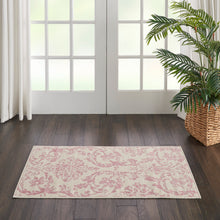 Load image into Gallery viewer, Nourison Jubilant 2&#39; x 4&#39; Small White and Pink Damask Area Rug JUB09 Ivory/Pink

