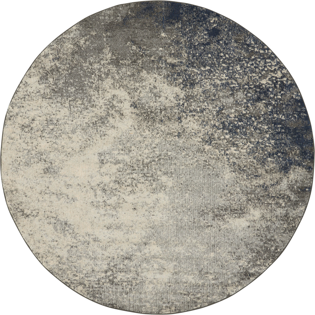 Nourison Passion 8' Round Charcoal and Ivory Area Rug PSN10 Charcoal/Ivory