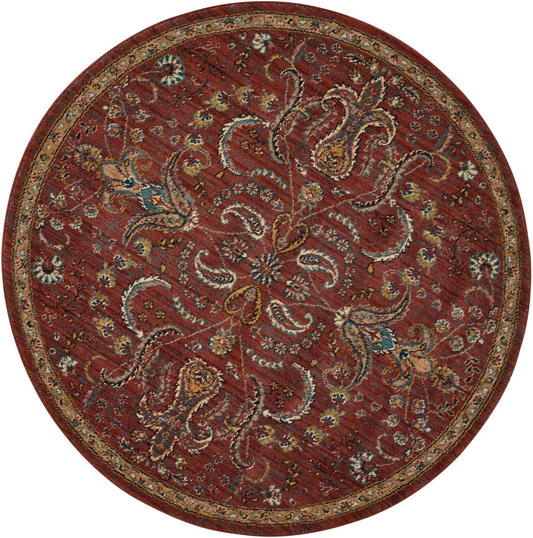 Nourison 2020 NR204 5' Round Area Rug NR204 Brick