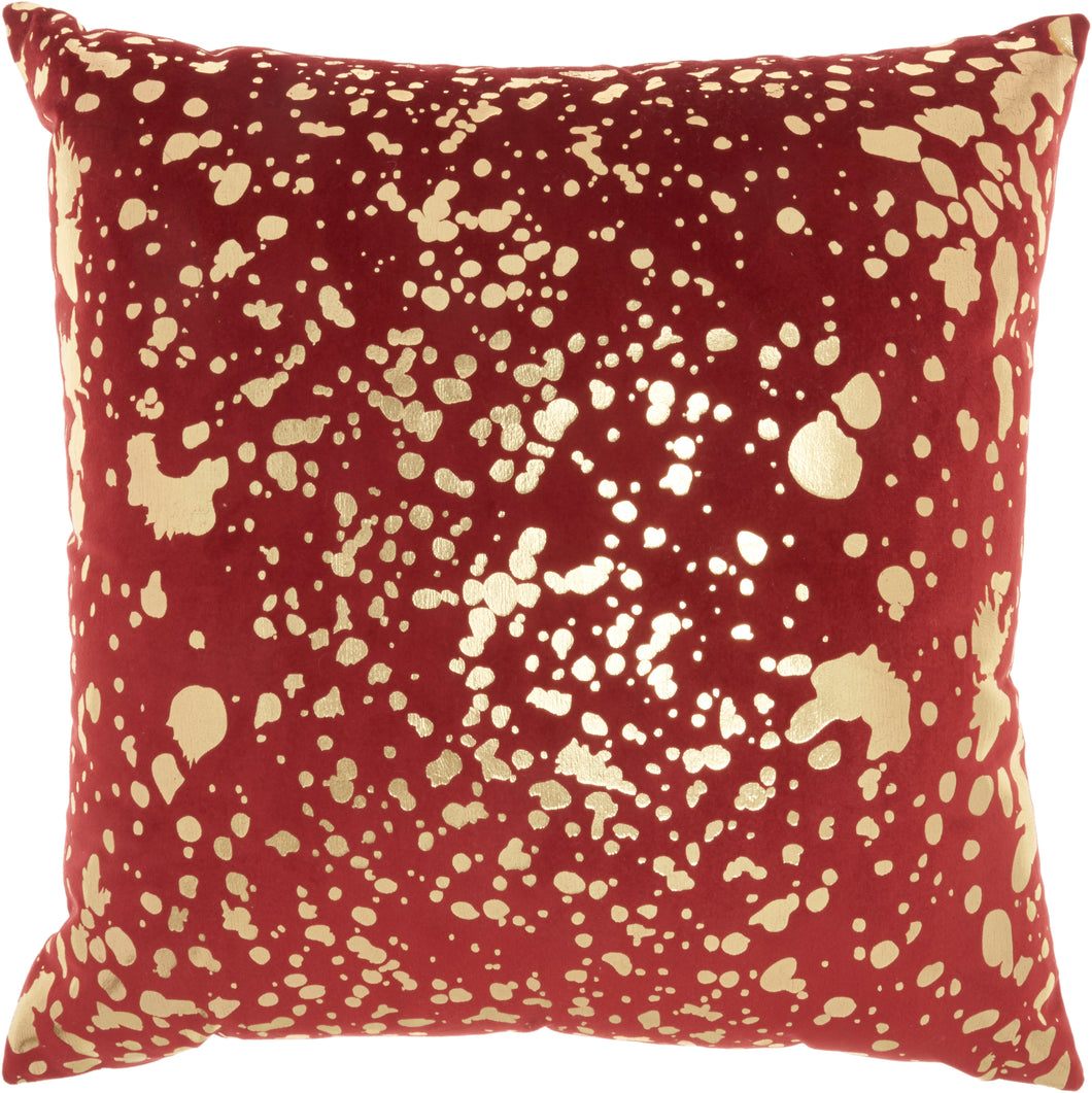 Nourison Luminecence Metallic Splash Deep Red Throw Pillow QY168 18