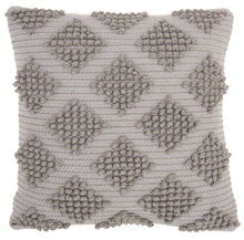Load image into Gallery viewer, Mina Victory Life Styles Woven Diamonds Light Grey Throw Pillow GC103 18&quot;X18&quot;
