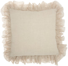 Load image into Gallery viewer, Mina Victory Life Styles Stitch Velvet Frills Blush Throw Pillow GE903 22&quot; x 22&quot;
