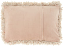 Load image into Gallery viewer, Mina Victory Lush Yarn Beige Shag Throw Pillow TL003 14&quot;X20&quot;
