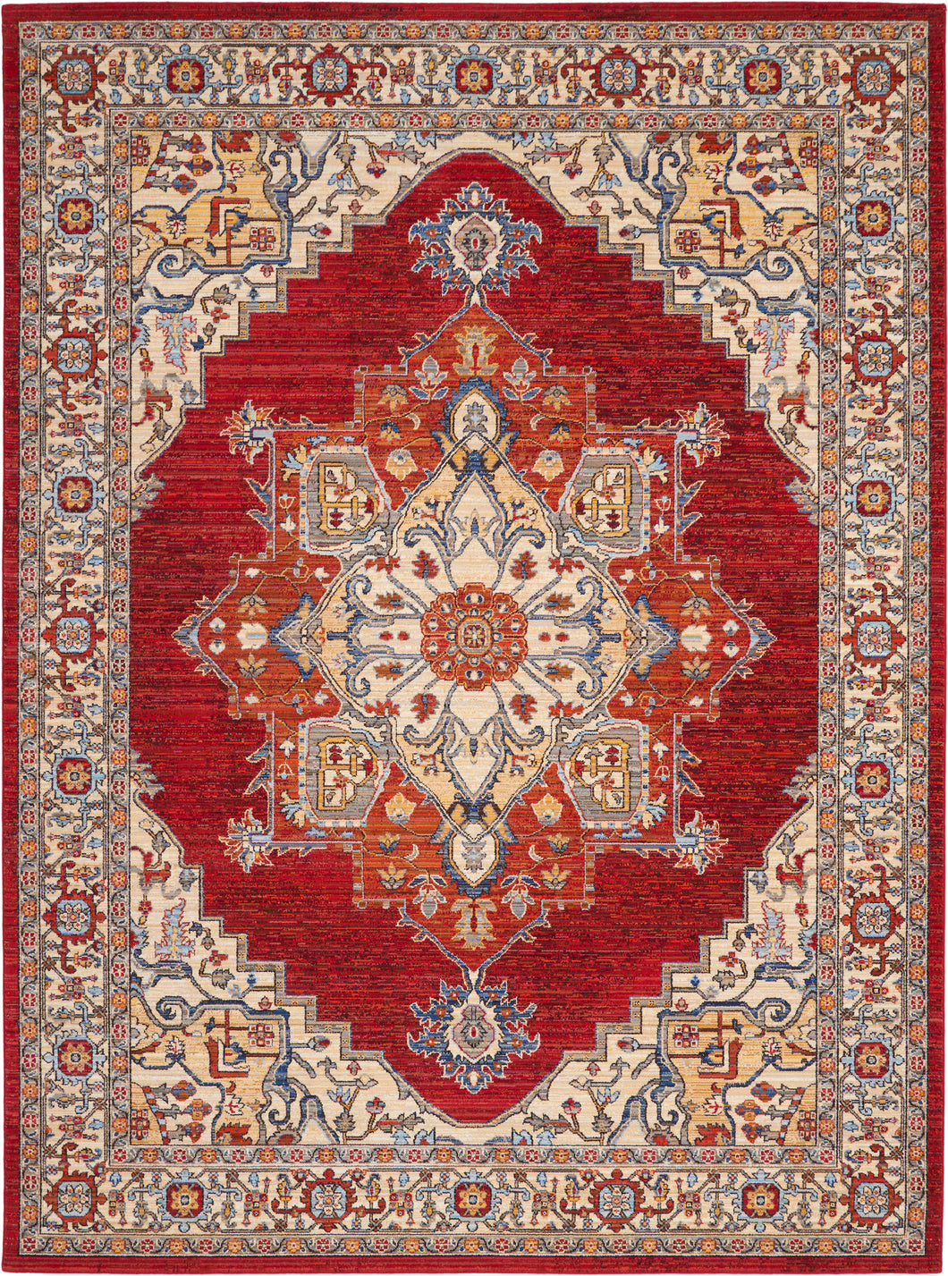 Nourison Majestic 9'x12' Red Multicolor Persian Area Rug MST05 Red