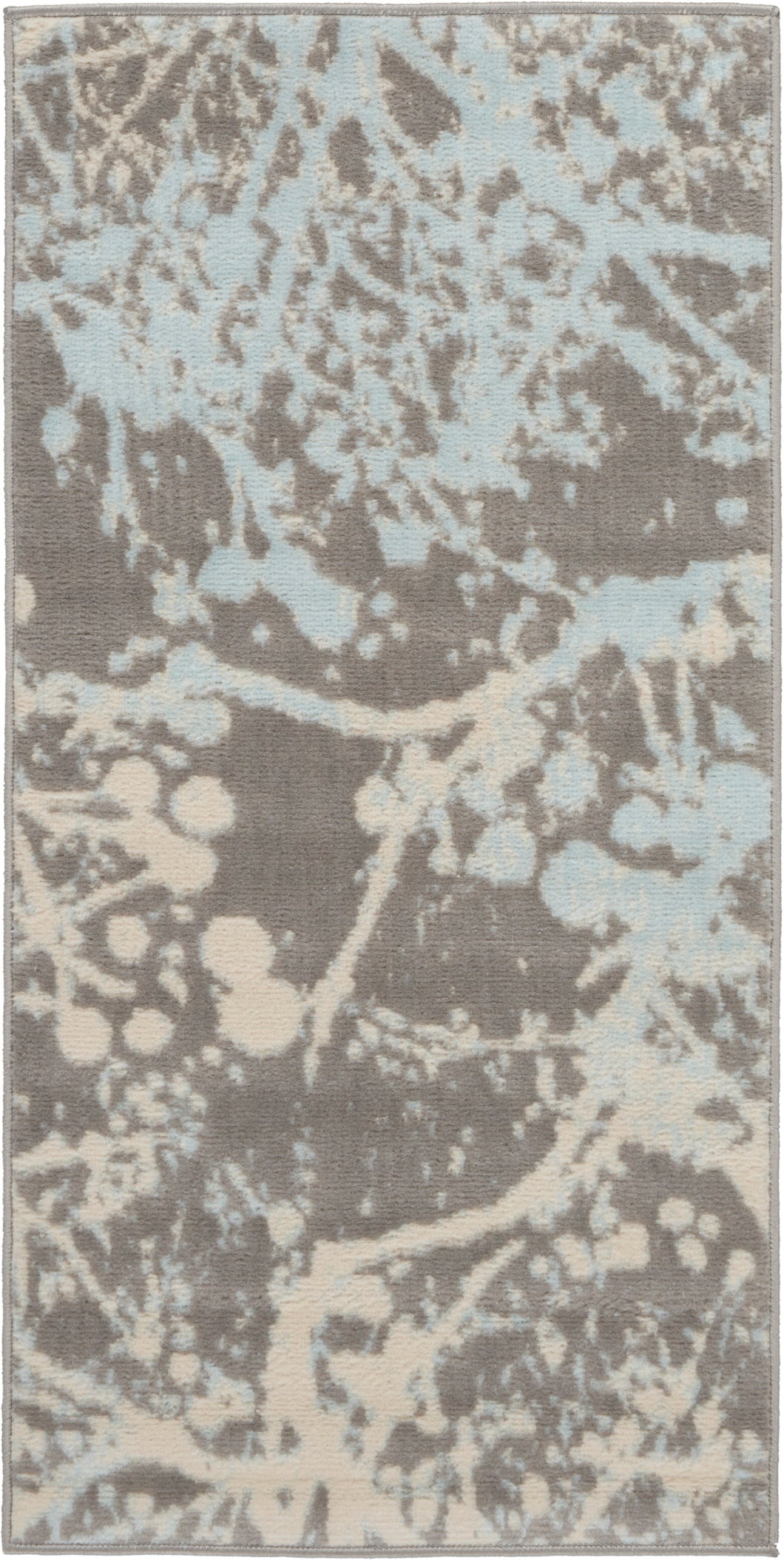 Nourison Jubilant 2' x 4' Small Grey and Blue Nature-inspired Area Rug JUB12 Grey