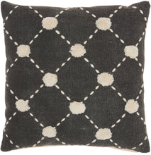 Load image into Gallery viewer, Mina Victory Life Styles Diamond Embroidered Dots Charcoal Throw Pillow SH030 20&quot;X20&quot;
