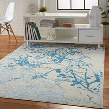 Load image into Gallery viewer, Nourison Jubilant JUB12 White and Blue 6&#39;x9&#39; Contemporary Area Rug JUB12 Ivory/Blue
