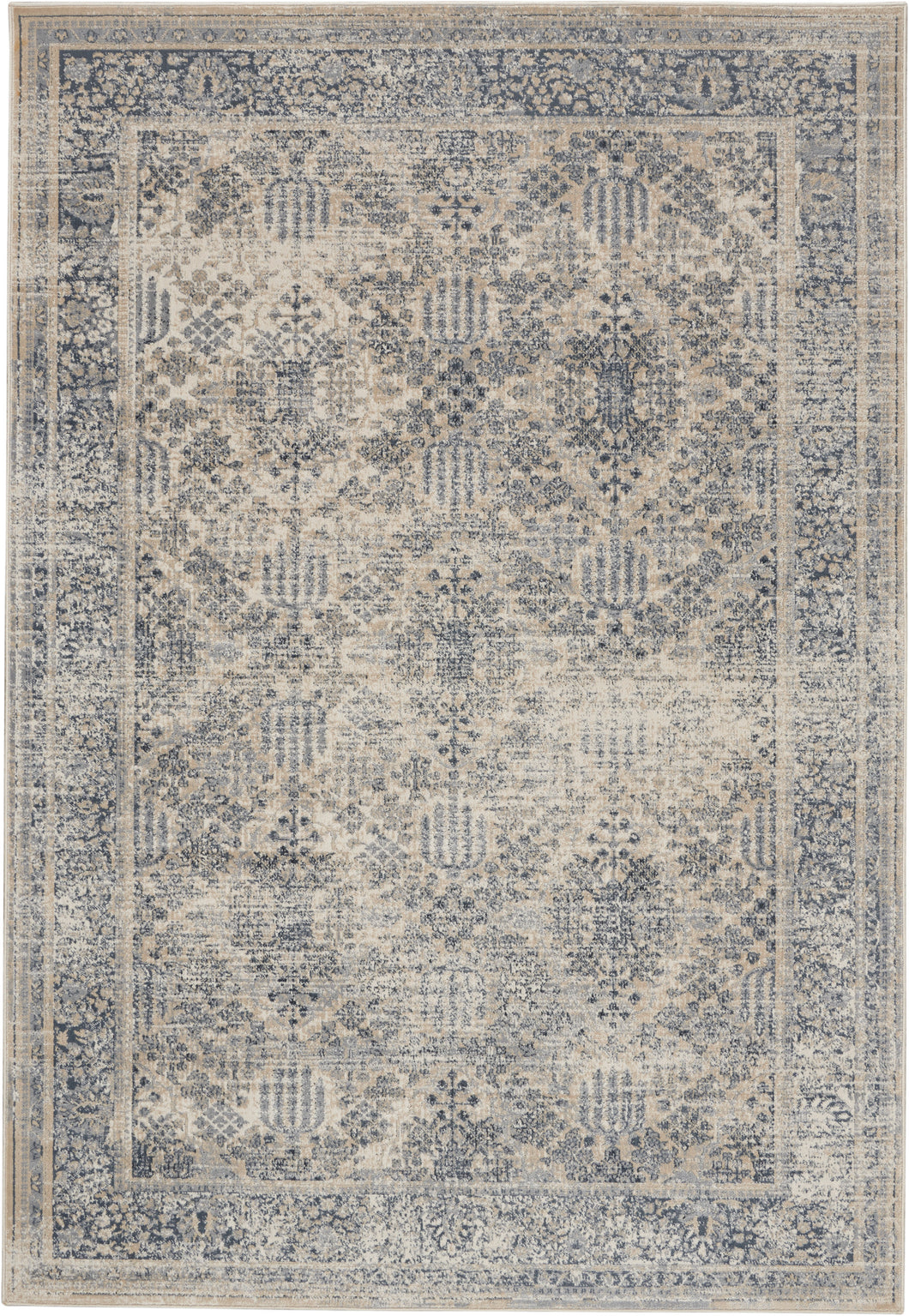 Malta by kathy ireland Home MAI12 Ivory/Blue 4'x6' Area Rug MAI12 Ivory/Blue