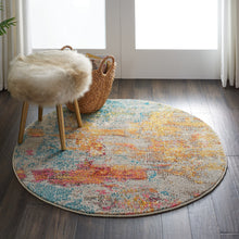 Load image into Gallery viewer, Nourison Celestial CES02 Multicolor 4&#39; Round Abstract Area Rug CES02 Sealife
