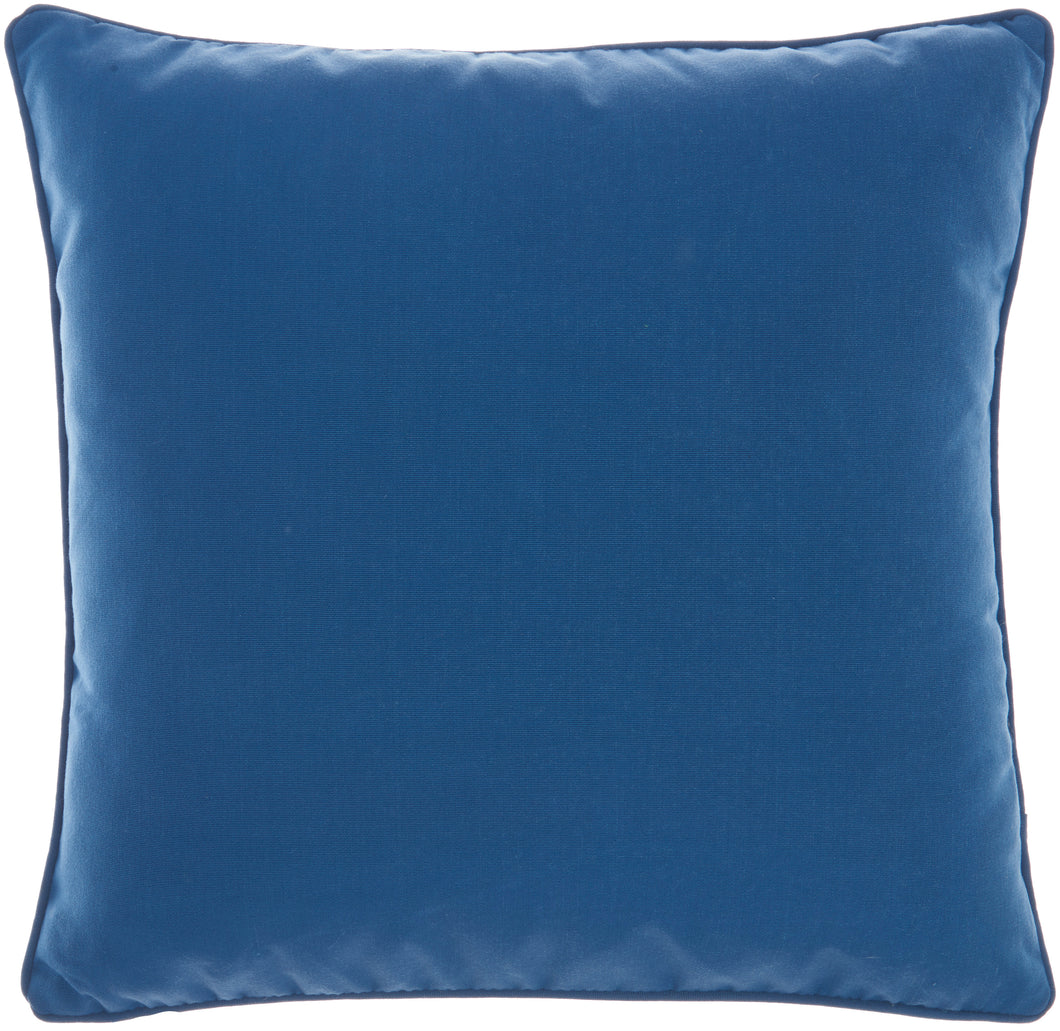 Mina Victory Solid Indoor/Outdoor Blue Throw Pillow L9090 18