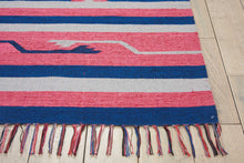 Load image into Gallery viewer, Nourison Baja BAJ01 Pink and Blue 7&#39;x10&#39; Large Flat Weave Rug BAJ01 Pink/Blue
