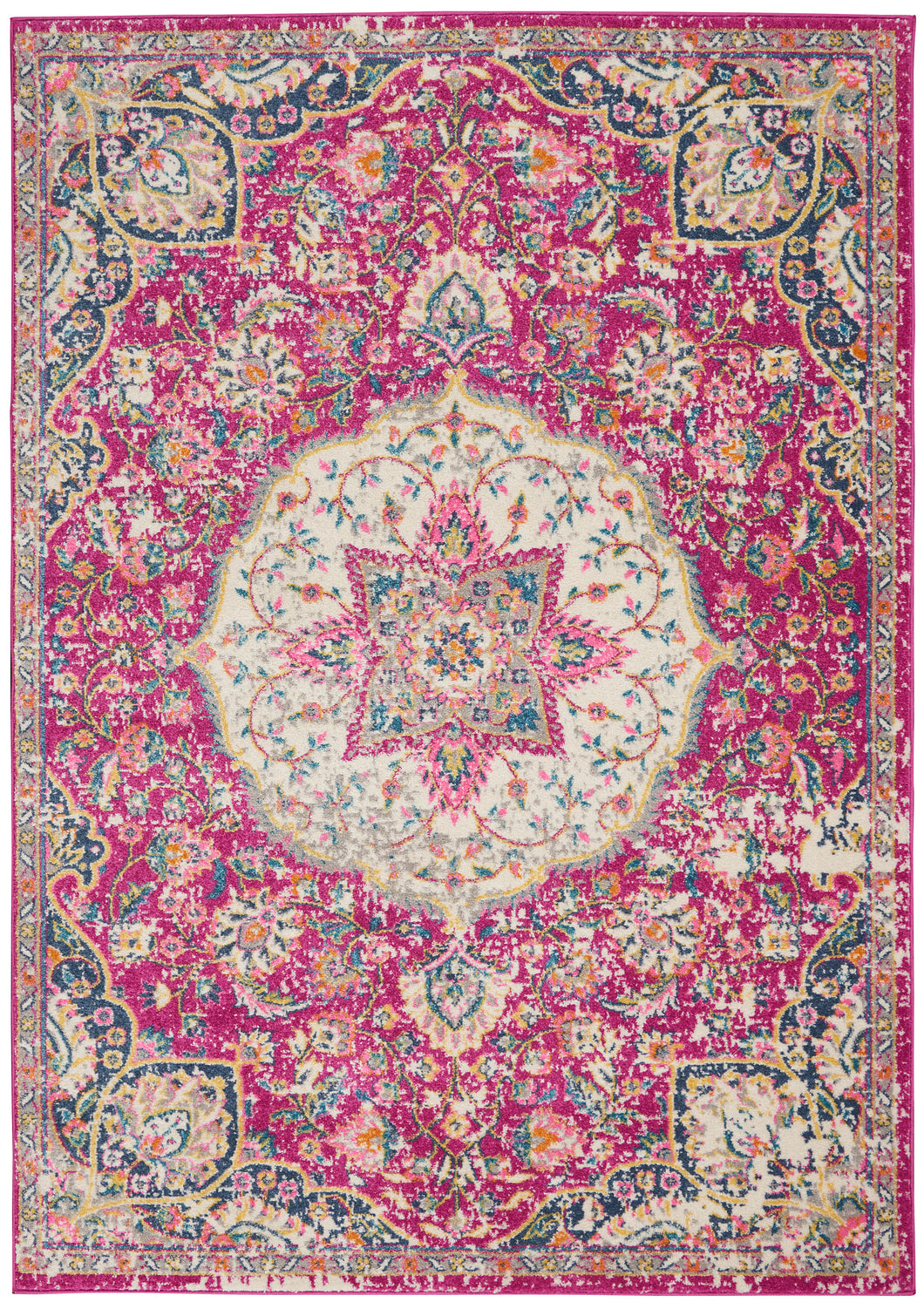 Nourison Passion Bohemian Pink Colored 9'x12' Area Rug PSN22 Pink