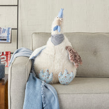 Load image into Gallery viewer, Mina Victory Plushlines Plush Rooster Ivory Throw Pillow N1579 23&quot; x 24&quot;

