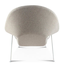 Load image into Gallery viewer, Daire Chair &amp; Ottoman - Light Grey Cashmere Wool - White Metal Base - GFURN
