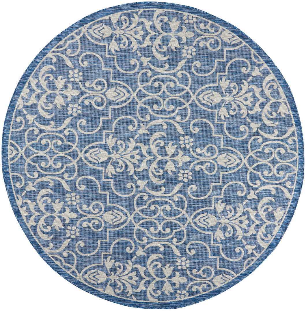 Nourison Country Side 8' Round Area Rug CTR04 Denim