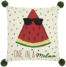 Load image into Gallery viewer, Mina Victory Plush One in a Melon Multicolor Throw Pillow CR915 16&quot;X16&quot;
