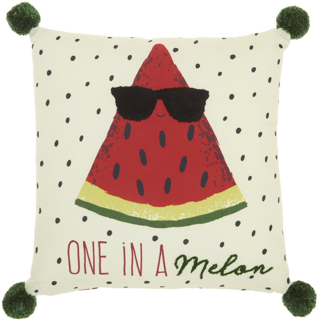 Mina Victory Plush One in a Melon Multicolor Throw Pillow CR915 16