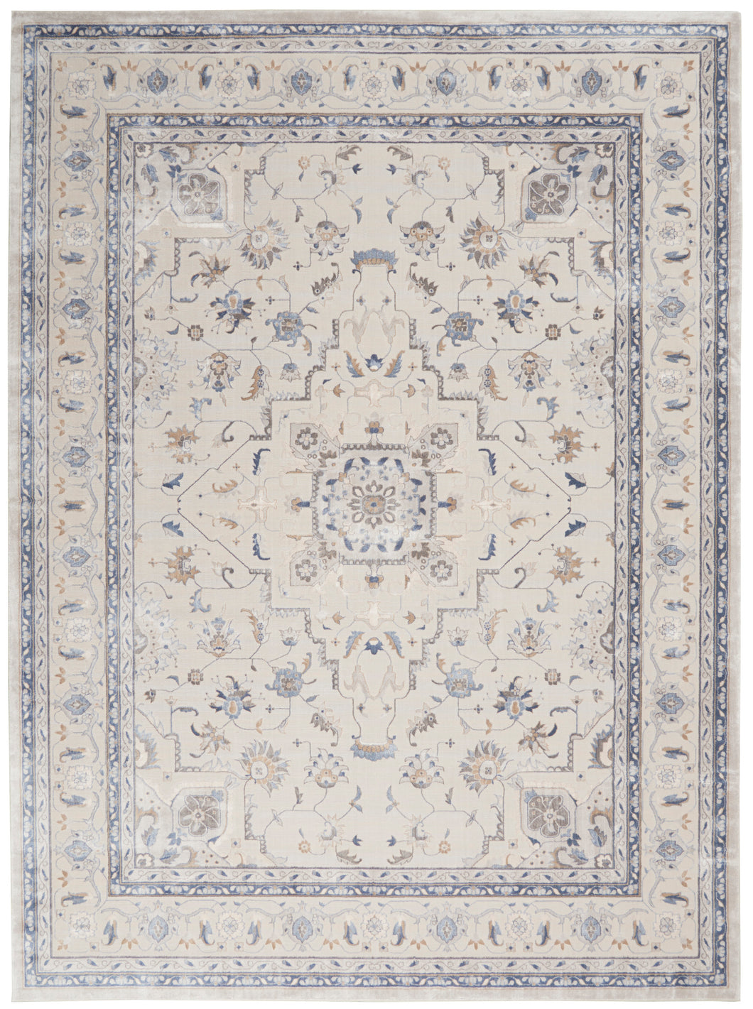 Nourison Silky Textures 9' x 13' Area Rug SLY08 Ivory/Grey