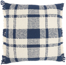 Load image into Gallery viewer, Kathy Ireland Pillow Woven Plaid Check Navy Throw Pillow SH300 20&quot;X20&quot;
