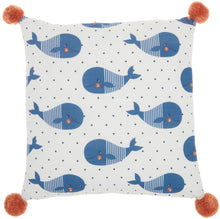 Load image into Gallery viewer, Mina Victory Plush Whales Multicolor Throw Pillow CR905 16&quot;X16&quot;
