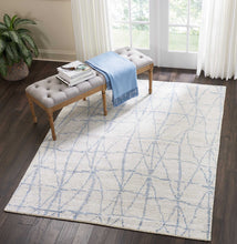 Load image into Gallery viewer, Nourison Ellora ELL02 Ivory and Blue 6&#39;x8&#39; Modern Area Rug ELL02 Sky
