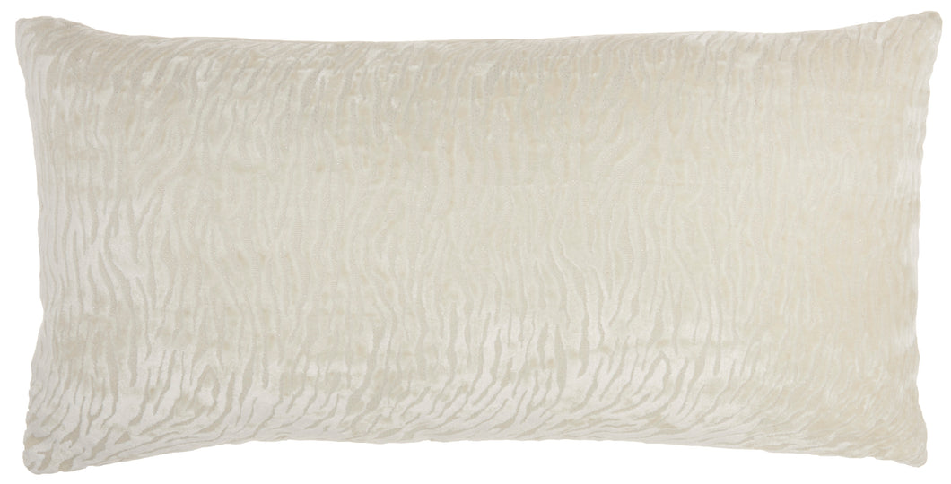 Mina Victory Luminescence Metallic Zebra White Throw Pillow ET139 1' x 2'