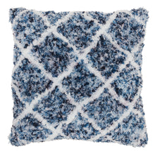 Load image into Gallery viewer, Mina Victory Life Styles Sprinkle Dye Lattice Navy Throw Pillow DL902 24&quot; x 24&quot;
