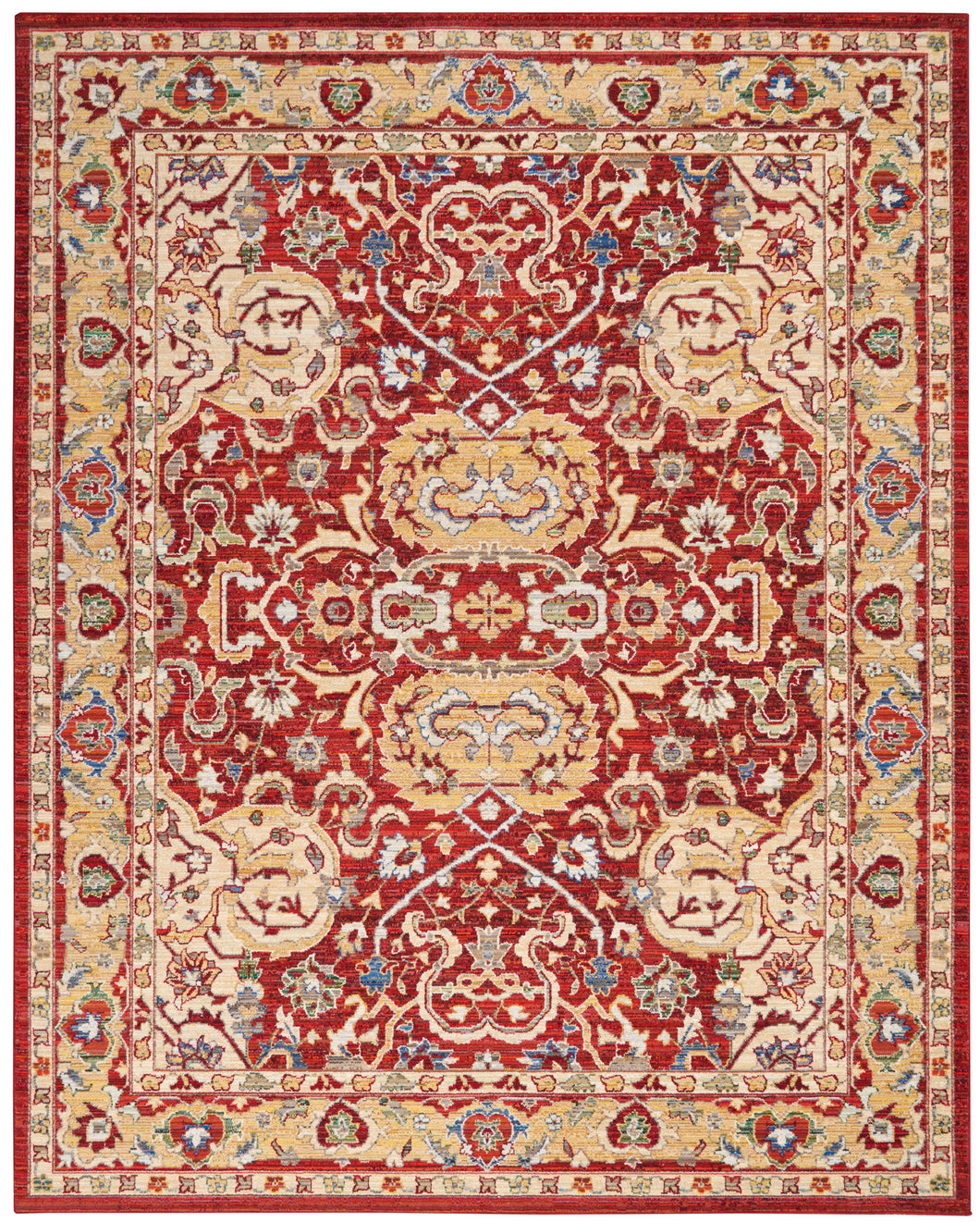 Nourison Majestic 8'x10' Red and Gold Persian Area Rug MST04 Red