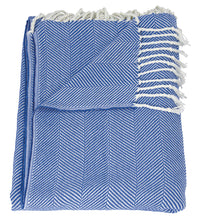 Load image into Gallery viewer, Mina Victory Throw Organic Cotton Throw Cayan Blue Throw Blanket SZ008 50&quot; x 70&quot;
