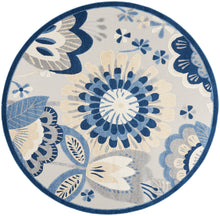 Load image into Gallery viewer, Nourison Aloha 8&#39; Round Area Rug ALH25 Blue/Grey
