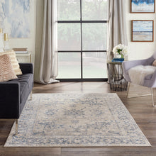 Load image into Gallery viewer, kathy ireland Home Malta MAI05 Blue and Ivory 5&#39;x8&#39; Area Rug MAI05 Ivory/Blue
