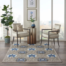 Load image into Gallery viewer, Nourison Aloha 5&#39;x8&#39; Grey Patio Area Rug ALH19 Grey/Blue
