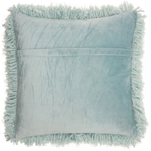 Load image into Gallery viewer, Mina Victory Lush Yarn Celadon Shag Throw Pillow TL003 20&quot; x 20&quot;
