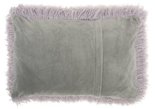 Load image into Gallery viewer, Mina Victory Yarn Shimmer Light Grey Shag Throw Pillow TL004 14&quot; x 20&quot;
