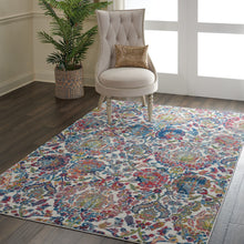 Load image into Gallery viewer, Nourison Ankara Global ANR06 Blue and Ivory 5&#39;x8&#39; French Country Area Rug ANR06 Ivory/Blue
